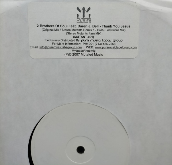 2 Brothers Of Soul Feat. Daren James Bell - Thank You Jesus | Mutated Music (MUTANT-002) - main