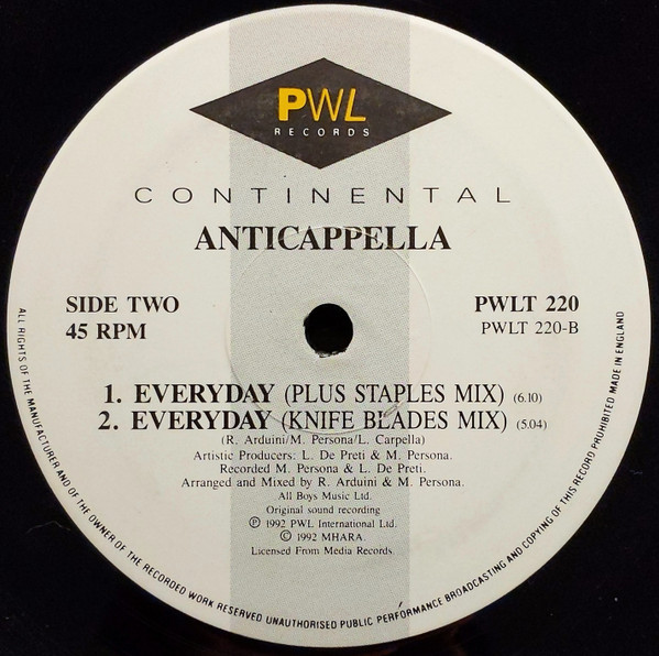 Anticappella - Everyday | PWL International (PWLT 220) - 4