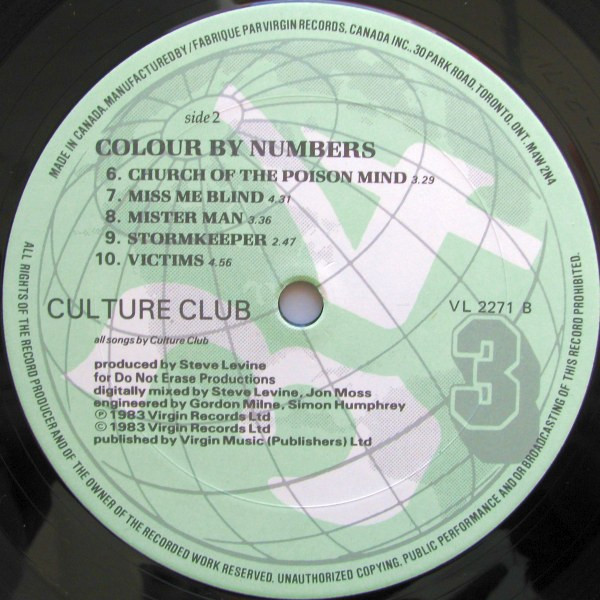 Culture Club - Colour By Numbers | Virgin (VL 2271) - 4 Culture Club - Colour By Numbers | Virgin (VL 2271) - 4