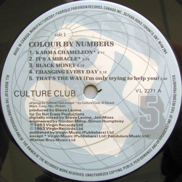 Culture Club - Colour By Numbers | Virgin (VL 2271) - 3 Culture Club - Colour By Numbers | Virgin (VL 2271) - 3