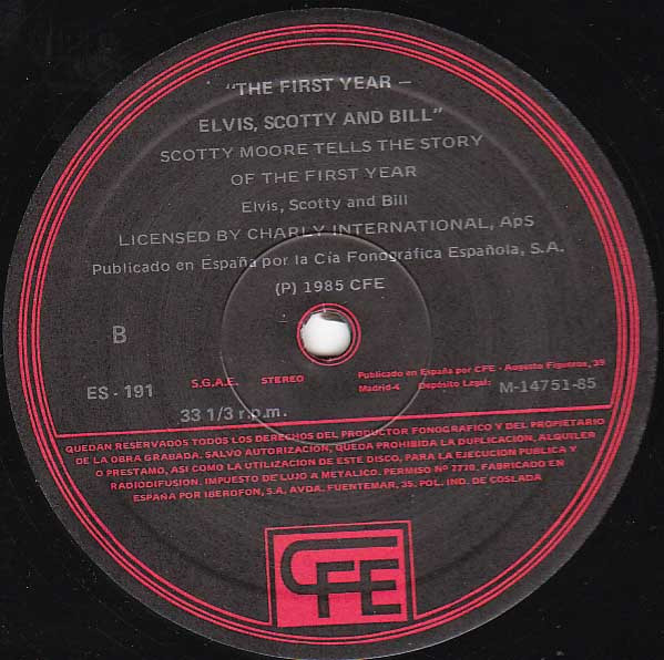 Elvis Presley , Scotty Moore And Bill Black - The First Year | CFE (ES-191) - 4