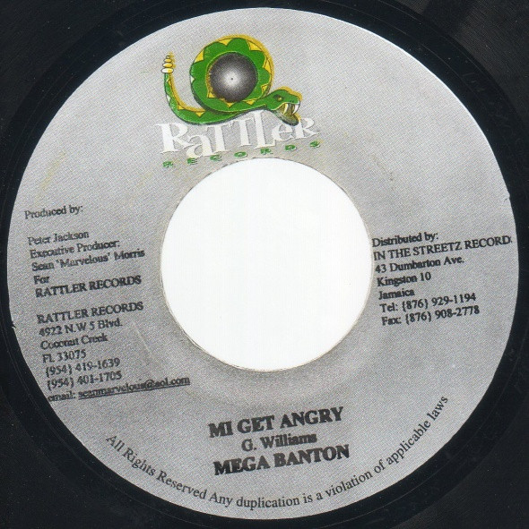 Mega Banton / Shad Du - Mi Get Angry / Jail Fi Dem | Rattler Records (none) - main