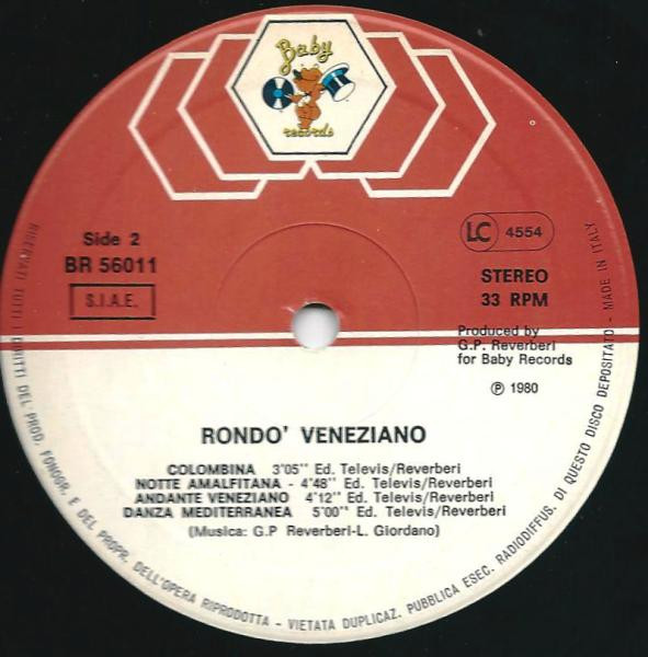 Rondò Veneziano - Rondo' Veneziano | Baby Records (BR 56011) - 3