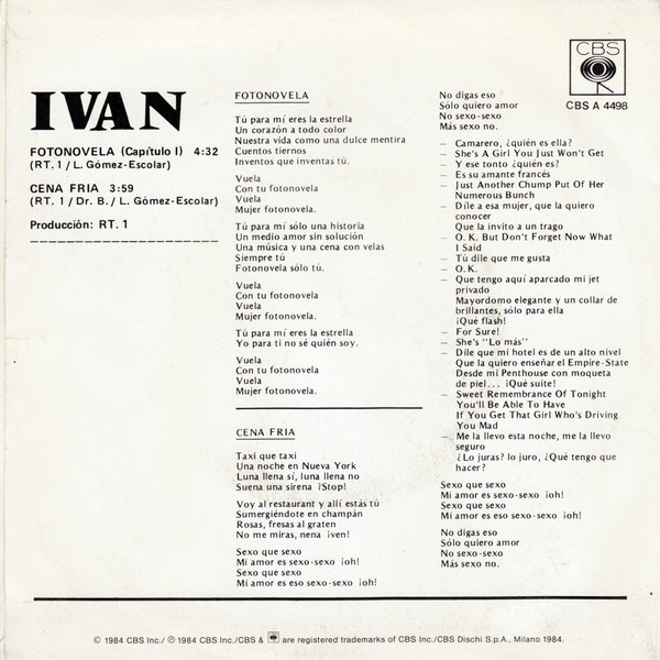Ivan - Fotonovela Capitulo (I) | CBS (CBS A 4498) - 2
