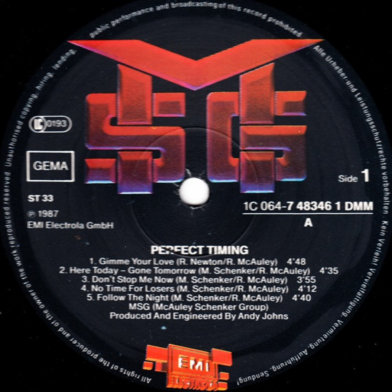 McAuley Schenker Group - Perfect Timing | EMI Electrola (1C 064-7 48346 1 DMM) - 3 McAuley Schenker Group - Perfect Timing | EMI Electrola (1C 064-7 48346 1 DMM) - 3