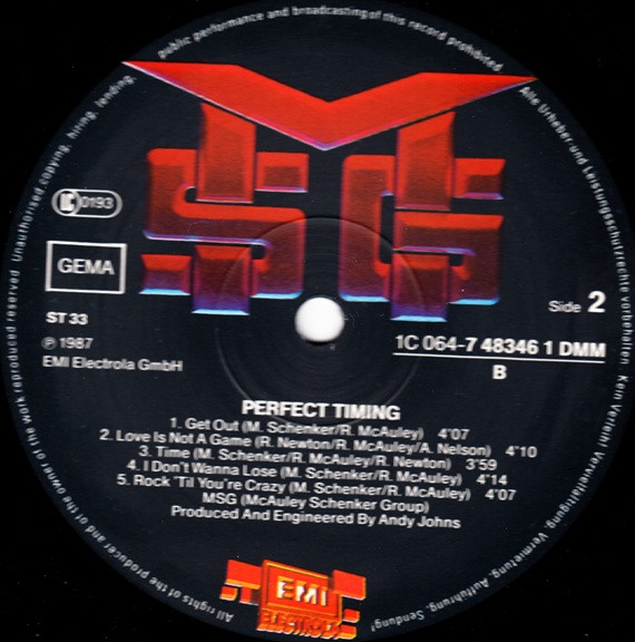 McAuley Schenker Group - Perfect Timing | EMI Electrola (1C 064-7 48346 1 DMM) - 4 McAuley Schenker Group - Perfect Timing | EMI Electrola (1C 064-7 48346 1 DMM) - 4