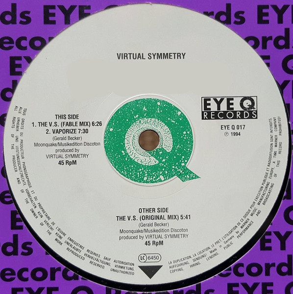Virtual Symmetry - The V.S. | Eye Q Records (EYE Q 017)