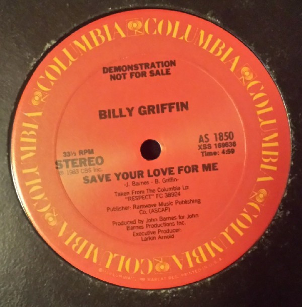 Billy Griffin - So Many Ways / Save Your Love For Me | Columbia (AS 1850)