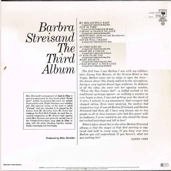 Barbra Streisand - The Third Album | CBS (CBS 32041) - 2 Barbra Streisand - The Third Album | CBS (CBS 32041) - 2