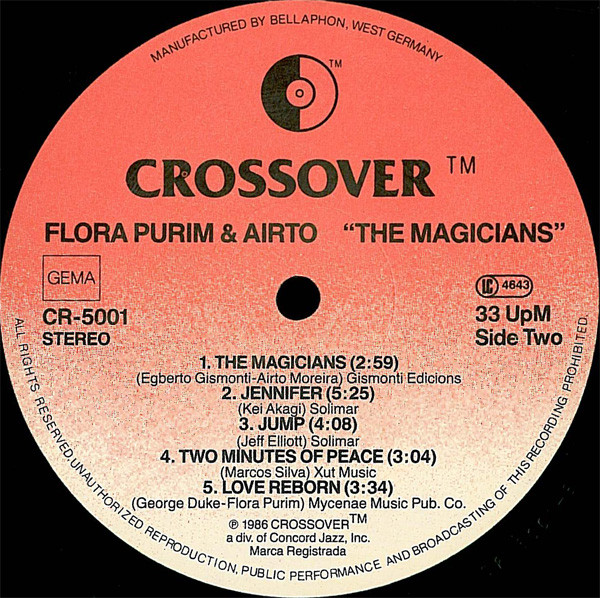 Flora Purim And Airto Moreira - The Magicians | Crossover Records (CR-5001) - 4