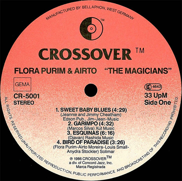Flora Purim And Airto Moreira - The Magicians | Crossover Records (CR-5001) - 3