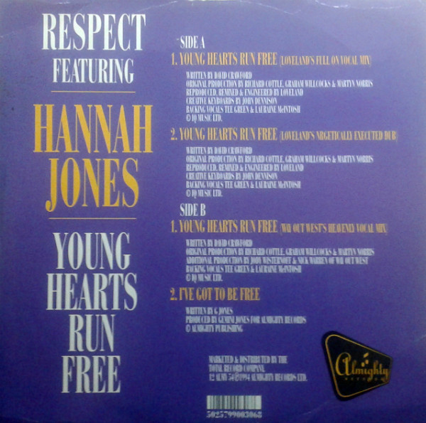 Respect Featuring Hannah Jones - Young Hearts Run Free | Almighty Records (12 ALMY 54) - 2