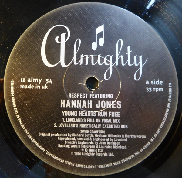 Respect Featuring Hannah Jones - Young Hearts Run Free | Almighty Records (12 ALMY 54) - 3