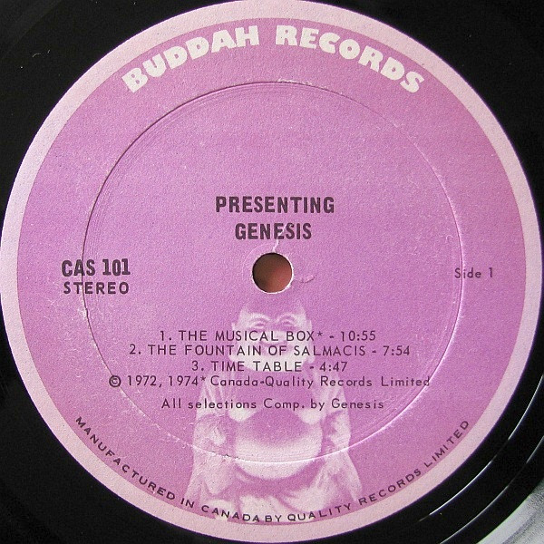 Genesis - Presenting Genesis [Vinyl] | Charisma (CAS 101) - 3