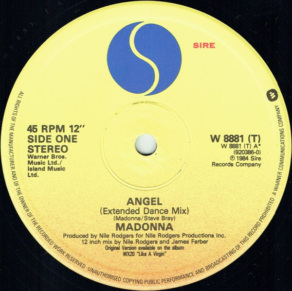Madonna - Angel (Extended Dance Mix) | Sire (W 8881 T) - 3