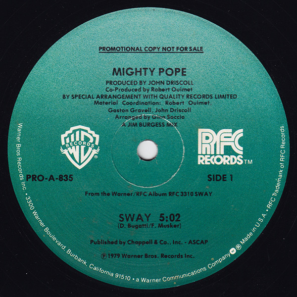 Mighty Pope - Sway / New Orleans | RFC Records (PRO-A-835)
