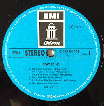 The Beatles - Beatles '65 | Odeon (1C 072-04 201)