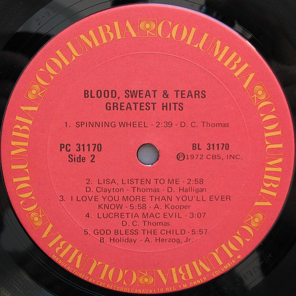 Blood, Sweat And Tears - Blood, Sweat And Tears Greatest Hits [Vinyl] | Columbia (PC 31170) - 4