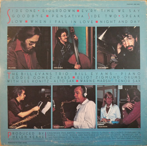 The Bill Evans Trio With Lee Konitz & Warne Marsh - Crosscurrents | Fantasy (HBS 6091) - 2