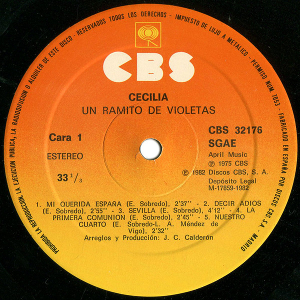 Cecilia - Un Ramito De Violetas | CBS (CBS 32176) - 3