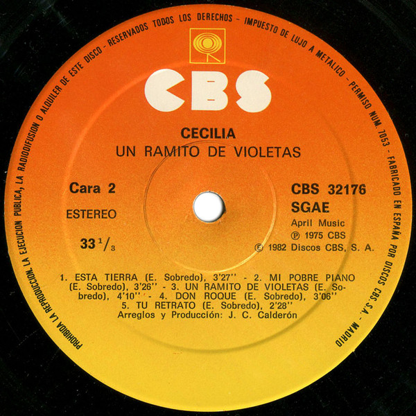Cecilia - Un Ramito De Violetas | CBS (CBS 32176) - 4