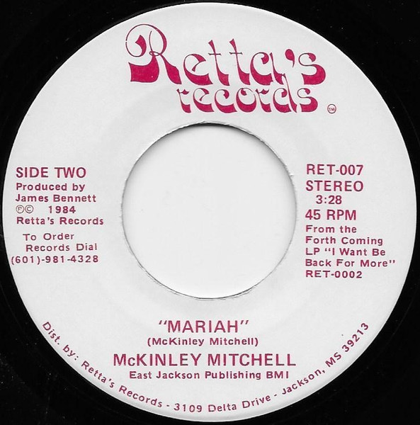 McKinley Mitchell - Watch Over Me / Mariah | Retta's Records (RET-007) - 2