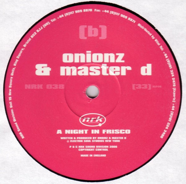 Onionz & Master D - Celia's Groove / A Night In Frisco | NRK Sound Division (NRK 038) - 4
