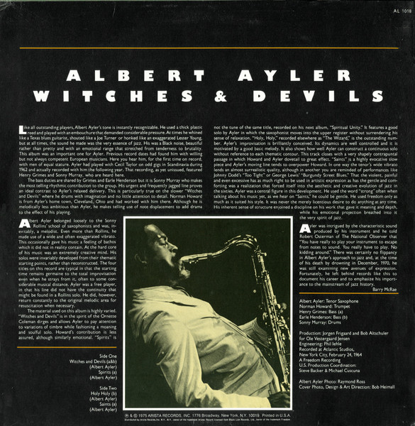 Albert Ayler - Witches & Devils | Arista (AL 1018) - 2