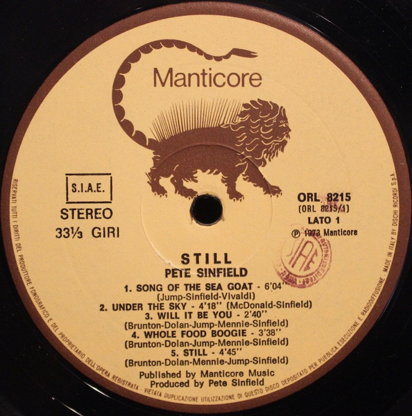 Peter Sinfield - Still | Manticore (ORL 8215) - 3