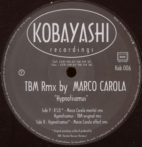 TBM - Hypnotisamus Reworks | Kobayashi Recordings (Kob 006)