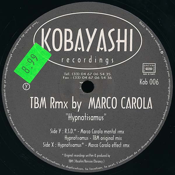TBM - Hypnotisamus Reworks | Kobayashi Recordings (Kob 006) - 3