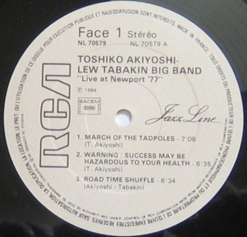 Toshiko Akiyoshi-Lew Tabackin Big Band - Live At Newport '77 | RCA (NL 70579) - 4 Toshiko Akiyoshi-Lew Tabackin Big Band - Live At Newport '77 | RCA (NL 70579) - 4