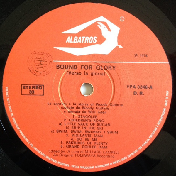 Woody Guthrie - Bound For Glory, Verso La Gloria | Albatros (VPA 8246) - 3 Woody Guthrie - Bound For Glory, Verso La Gloria | Albatros (VPA 8246) - 3