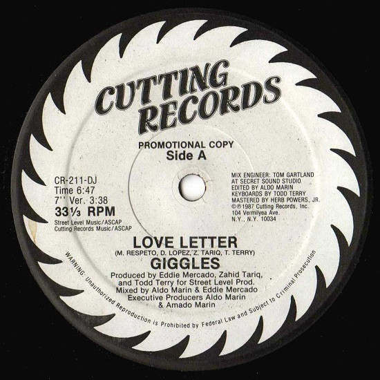 Giggles - Love Letter | Cutting Records (CR-211-DJ)