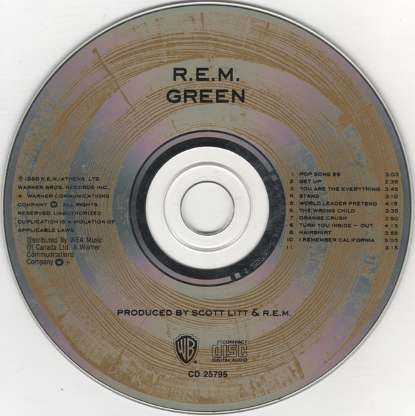 R.E.M. - Green (CD) | Warner Bros. Records (CD 25795) - 2 R.E.M. - Green (CD) | Warner Bros. Records (CD 25795) - 2