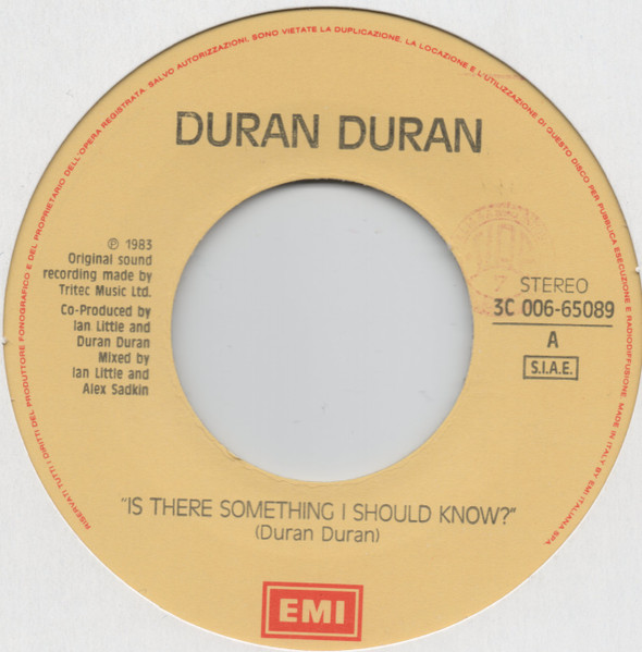 Duran Duran - Is There Something I Should Know? | EMI (3C 006-65089) - 3