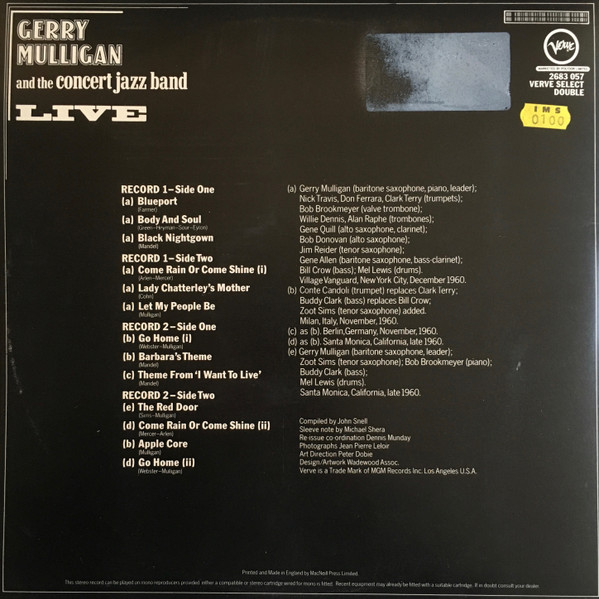 Gerry Mulligan & The Concert Jazz Band - Live | Verve Records (2683 057) - 4