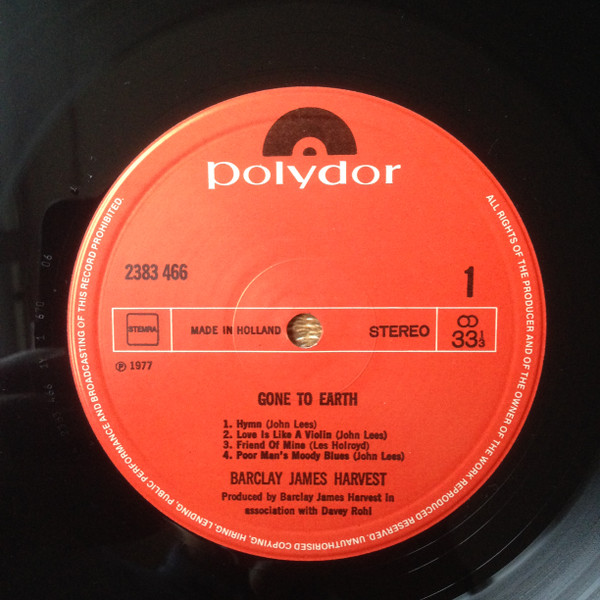 Barclay James Harvest - Gone To Earth | Polydor (2383 466) - 3
