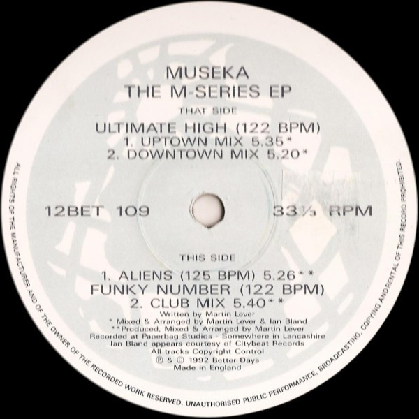 Museka - The M-Series EP | Better Days (12BET 109)