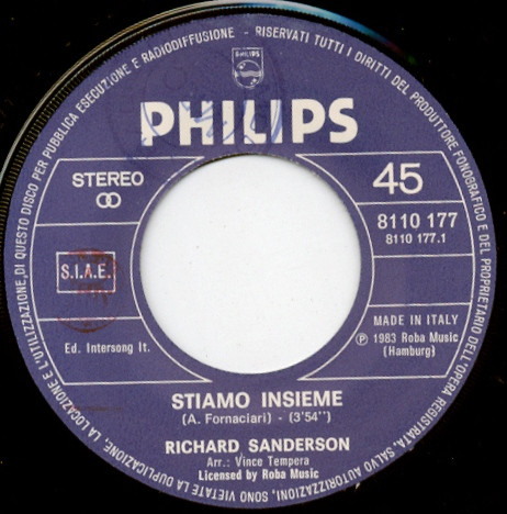Richard Sanderson - Stiamo Insieme | Philips (8110 177) - 3