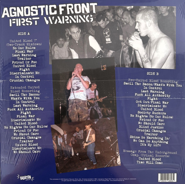 Agnostic Front - First Warning (The 'United Blood' Era Recordings, New York City, 1983) | Radiation Reissues (RRS110-B) - 2 Agnostic Front - First Warning (The 'United Blood' Era Recordings, New York City, 1983) | Radiation Reissues (RRS110-B) - 2