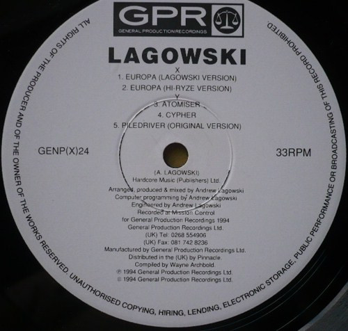 Lagowski - Europa EP | General Production Recordings (GENP(X)24) - 3