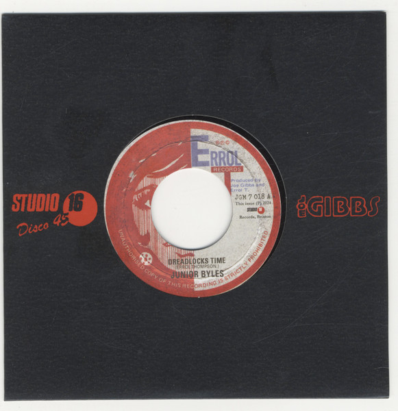 Junior Byles / Joe Gibbs & The Professionals - Dread Locks Time / Peel Head | Errol T Records (JGM 7-018) Junior Byles / Joe Gibbs & The Professionals - Dread Locks Time / Peel Head | Errol T Records (JGM 7-018)