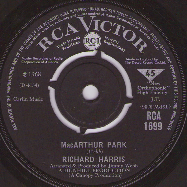 Richard Harris - MacArthur Park | RCA Victor (RCA 1699) Richard Harris - MacArthur Park | RCA Victor (RCA 1699)