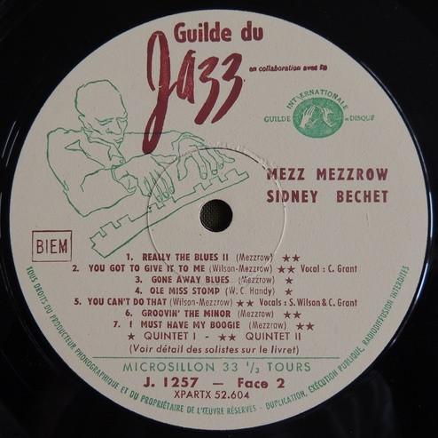 Sidney Bechet , Mezz Mezzrow - Blues With Bechet | Guilde Du Jazz (J 1257) - 3