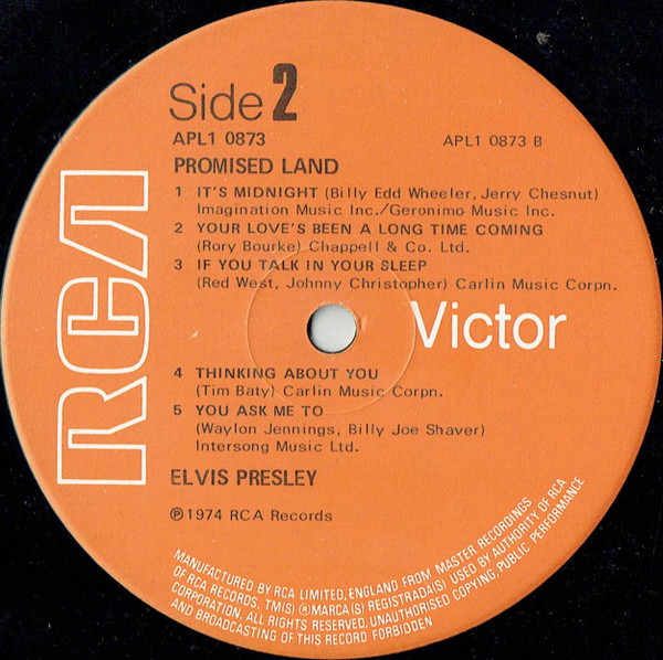 Elvis Presley - Promised Land | RCA (APL1-0873) - 4 Elvis Presley - Promised Land | RCA (APL1-0873) - 4