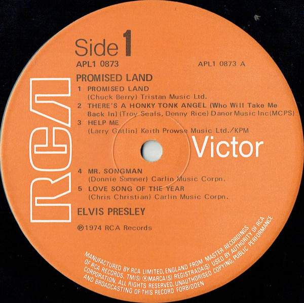 Elvis Presley - Promised Land | RCA (APL1-0873) - 3 Elvis Presley - Promised Land | RCA (APL1-0873) - 3