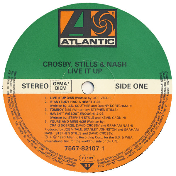 Crosby, Stills & Nash - Live It Up | Atlantic (7567-82107-1) - 4
