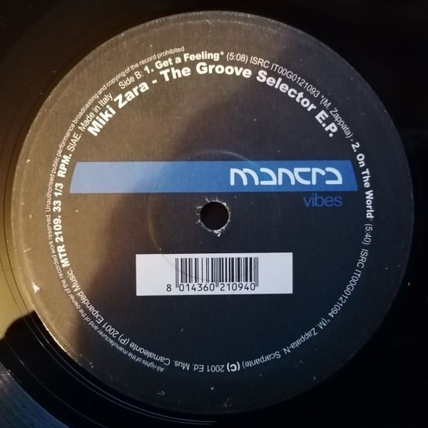 Miki Zara - The Groove Selector E.P. | Mantra Vibes (MTR 2109)