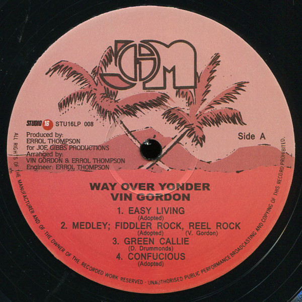 Vin Gordon - Way Over Yonder | Studio 16 (STU 16 LP 008) - 3